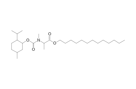 dl-Alanine, N-methyl-N-((1R)-(-)-menthyloxycarbonyl)-, tridecyl ester