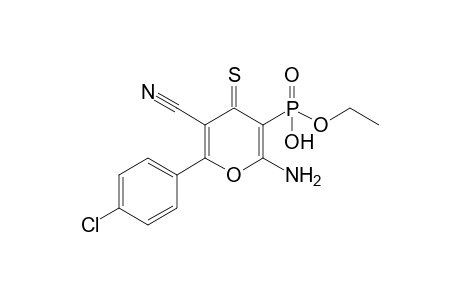 2-Amino-5-cyano-6-(4'-chlorophenyl)-4-thioxo-4H-pyran-3-ylphosphonic acid ethyl ester