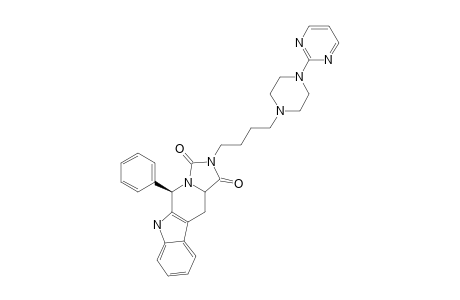 (+)-(5S,11AR)-5-PHENYL-2-(4-[4-(2-PYRIMIDINYL)-1-PIPERAZINYL]-BUTYL)-5,6,11,11A-TETRAHYDRO-1H-IMIDAZO-[1',5':1,6]-PYRIDO-[3,4-B]-INDOLE-1,3(2H)-DIONE