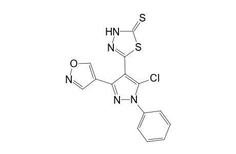 4-(4,5-Dihydro-5-thioxo-[1,3,4]-thidiazole-2-yl)-3-isoxazol-4-yl-5-chloro-1-phenylpyrazole