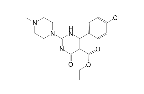 5-pyrimidinecarboxylic acid, 6-(4-chlorophenyl)-1,4,5,6-tetrahydro-2-(4-methyl-1-piperazinyl)-4-oxo-, ethyl ester