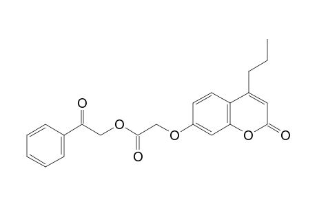 [(2-oxo-4-propyl-2H-1-benzopyran-7-yl)oxy]acetic acid, ester with 2-hydroxyacetophenone