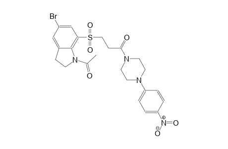 1H-indole, 1-acetyl-5-bromo-2,3-dihydro-7-[[3-[4-(4-nitrophenyl)-1-piperazinyl]-3-oxopropyl]sulfonyl]-