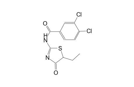 3,4-dichloro-N-(5-ethyl-4-oxo-4,5-dihydro-1,3-thiazol-2-yl)benzamide