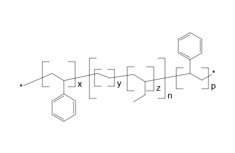 Polystyrene-b-poly(ethylene-co-ethylethylene)-b-polystyrene, 14% styrene units