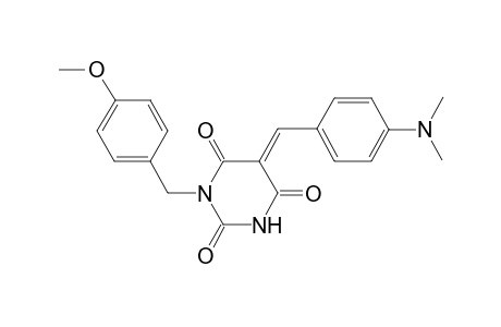 (5E)-5-[4-(dimethylamino)benzylidene]-1-(4-methoxybenzyl)-2,4,6(1H,3H,5H)-pyrimidinetrione