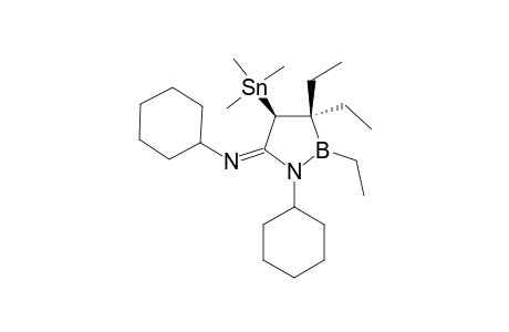 1-CYCLOHEXYL-5-(CYCLOHEXYL)-IMINO-2,3,3-TRIETHYL-4-TRIMETHYLSTANNYL-1,2-AZABOROLAN-5-ONE