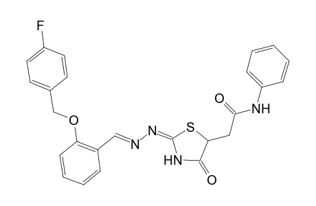 2-[(2E)-2-((2E)-2-{2-[(4-fluorobenzyl)oxy]benzylidene}hydrazono)-4-oxo-1,3-thiazolidin-5-yl]-N-phenylacetamide