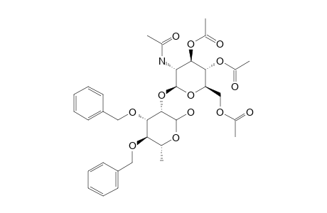 (2-ACETAMIDO-3,4,6-TRI-O-ACETYL-2-DEOXY-BETA-D-GLUCOPYRANOSYL)-(1->2)-3,4-DI-O-BENZYL-L-RHAMNOPYRANOSE