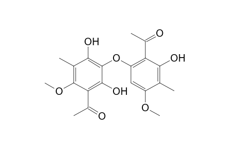 3'-(2''-ACETYL-3''-HYDROXY-5''-METHOXY-4''-METHYLPHENOXY)-2',4'-DIHYDROXY-6'-METHOXY-5'-METHYL-ACETOPHENONE;LEPROLOMINE