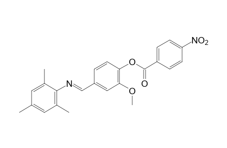 2-methoxy-4-[N-(2,4,6-trimethylphenyl)formimidoyl]phenol, p-nitrobenzoate