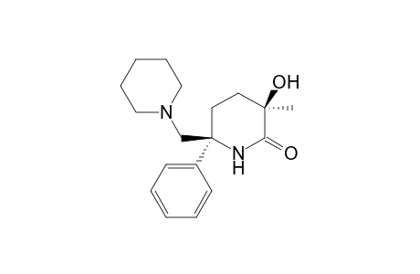 (3R*,6S*)-3-Hydroxy-3-methyl-6-phenyl-6-(piperidinomethyl)tetrahydro-2(1H)-pyridinone