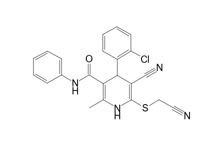 4-(2-Chlorophenyl)-5-cyano-6-(cyanomethylsulfanyl)-2-methyl-N-phenyl-1,4-dihydropyridine-3-carboxamide