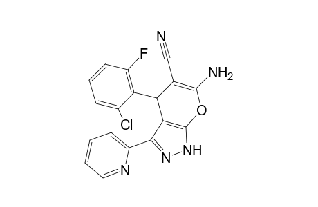 6-Amino-4-(2-chloro-6-fluoro-phenyl)-3-pyridin-2-yl-1,4-dihydro-pyrano[2,3-c]pyrazole-5-carbonitrile