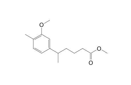 5-(3-methoxy-p-tolyl)hexanoic acid, methyl ester