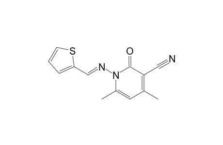 1,2-dihydro-4,6-dimethyl-2-oxo-1-[(2-thenylidene)amino]nicotinonitrile