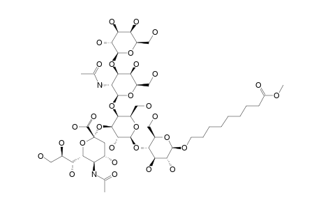 8-METHOXYCARBONYLOCTYL-4-O-(4-O-[2-ACETAMIDO-2-DEOXY-3-O-(BETA-D-GALACTOPYRANOSYL)-BETA-D-GALACTOPYRANOSYL]-3-O-[N-ACETYL-ALPHA-D-NEURAMINIC-ACID-2-YL]-BETA-D-