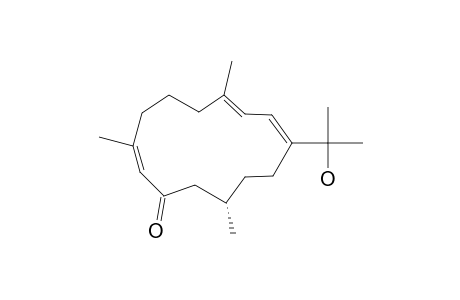 GRANDILOBATIN_E;(12-S*,1-E,3-E,8-Z)-15-HYDROXYCEMBRA-1,3,8-TRIEN-10-ONE