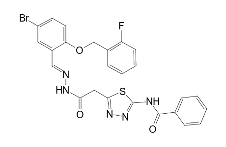 N-{5-[2-((2E)-2-{5-bromo-2-[(2-fluorobenzyl)oxy]benzylidene}hydrazino)-2-oxoethyl]-1,3,4-thiadiazol-2-yl}benzamide