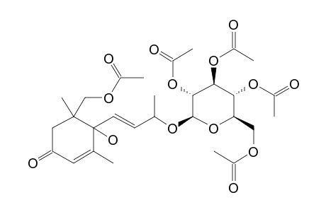 (E)-4-((3-.beta.-D-Glucopyranosyl)oxybut-1-en-1-yl)-4-hydroxy-5-(hydroxymethyl)-3,5-dimethylcyclohex-2-en-1-one, pentaacetate