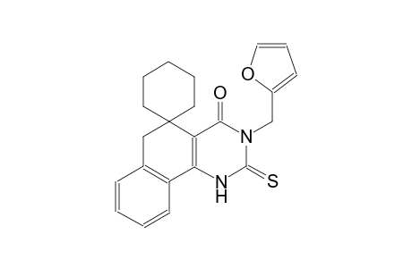 3-(furan-2-ylmethyl)-2-thioxo-2,3-dihydro-1H-spiro[benzo[h]quinazoline-5,1'-cyclohexan]-4(6H)-one
