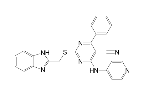 2-((1H-Benzo[d]imidazol-2-yl)methylthio)-4-phenyl-6-(pyridin-4-ylamino)pyrimidine-5-carbonitrile