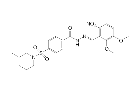 p-(dipropylsulfamoyl)benzoic acid, (2,3-dimethoxy-6-nitrobenzylidene)hydrazide