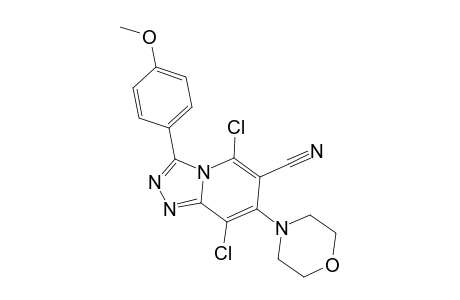 5,8-bis(chloranyl)-3-(4-methoxyphenyl)-7-morpholin-4-yl-[1,2,4]triazolo[4,3-a]pyridine-6-carbonitrile