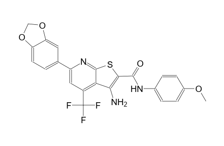 3-amino-6-(1,3-benzodioxol-5-yl)-N-(4-methoxyphenyl)-4-(trifluoromethyl)thieno[2,3-b]pyridine-2-carboxamide