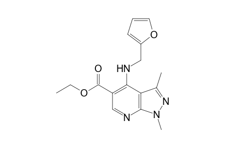 1,3-dimethyl-4-(furfurylamino)-1H-pyrazolo[3,4-b]pyridine-5-carboxylic acid, ethyl ester