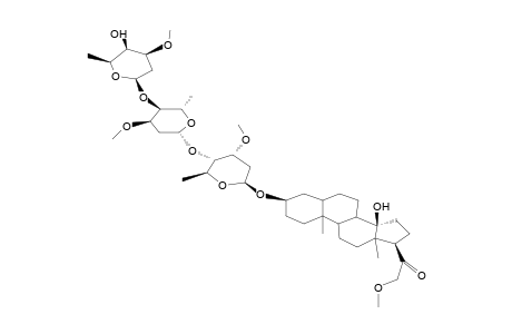 3beta,14beta-DIHYDROXY-21-METHOXY-5beta-PREGNAN-20-ONE-3-O-beta - D-DIGNOPYRANOSYL-(1-4)-O-beta-D-CYMAROPYRANOSYL-(1-4)-O-beta-D-CYMAROPYRANOSIDE