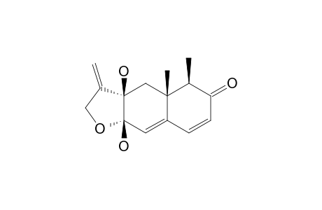 DENDRYPHIELLIN-G;(3AR*,4AR*,5R*,9AS*)-3,3A,4,4A,5,9A-HEXAHYDRO-3A,9A-DIHYDROXY-4A,5-DIMETHYL-3-METHYLIDENENAPHTHO-[2,3-B]-FURAN-6(2H)-ONE