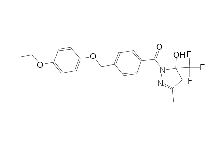 1-{4-[(4-ethoxyphenoxy)methyl]benzoyl}-3-methyl-5-(trifluoromethyl)-4,5-dihydro-1H-pyrazol-5-ol