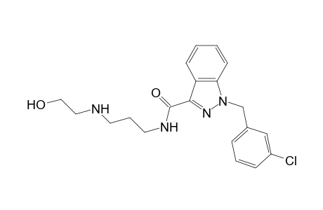 1-(3-Chlorobenzyl)-N-[3-(2-hydroxyethylamino)propyl]indazole-3-carboxamide