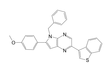 2-(1-Benzothiophen-3-yl)-5-benzyl-6-(4-methoxyphenyl)-5H-pyrrolo[2,3-b]pyrazine