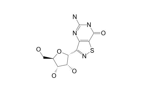 5-amino-3-[(2R,3R,4S,5R)-3,4-dihydroxy-5-methylol-tetrahydrofuran-2-yl]-4H-isothiazolo[5,4-e]pyrimidin-7-one