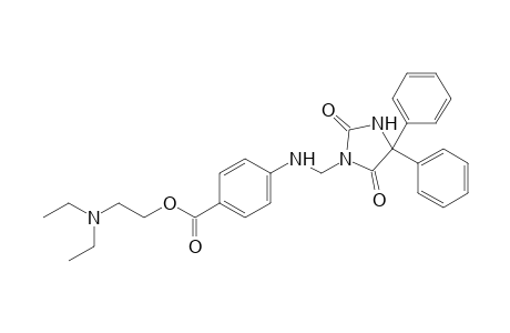 p-{[(2,5-dioxo-4,4-diphenyl-1-imidazolidinyl)methyl]amino}benzoic acid, 2-(diethylamino)ethyl ester