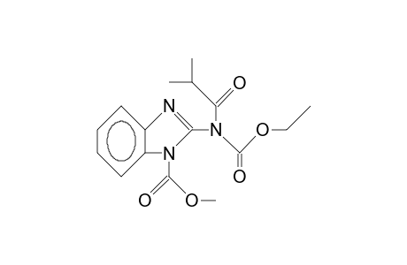 2-(carbethoxy-isobutyryl-amino)benzimidazole-1-carboxylic acid methyl ester