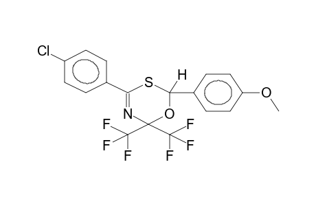 6,6-BIS(TRIFLUOROMETHYL)-4-(4-CHLOROPHENYL)-2-(4-METHOXYPHENYL)-6H-1,3,5-OXATHIAZINE