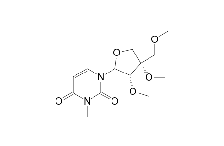 2,4(1H,3H)-Pyrimidinedione, 3-methyl-1-(2,3,5-tri-O-methyl-D-apio-.alpha.-L-furanosyl)-