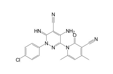 5-Amino-6-(3-cyano-4,6-dimethyl-2-oxopyridin-1(2H)-yl)-3-imino-2-(4-chlorophenyl)-2,3-dihydropyridazine-4-carbonitrile