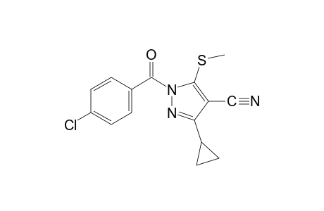 1-(p-chlorobenzoyl)-3-cyclopropyl-5-(methylthio)pyrazole-4-carbonitrile