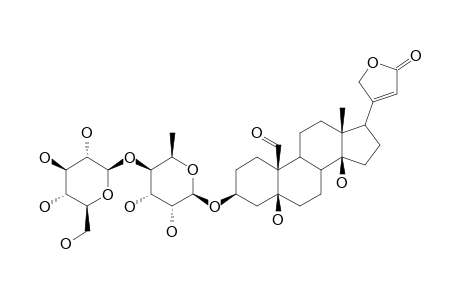 CHEIRANTHOSIDE-VIII;3-O-BETA-D-GLUCOPYRANOSYL-(1->4)-BETA-D-ANTIAROPYRANOSYL-STROPHANTHIDIN