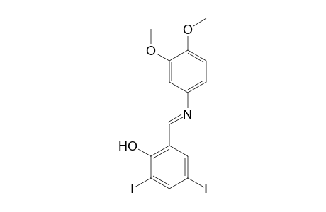 4-(2-Hydroxy-3,5-diiodobenzylideneamino)veratrole