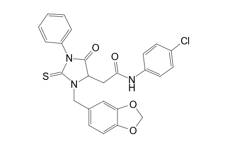 2-[3-(1,3-benzodioxol-5-ylmethyl)-5-oxidanylidene-1-phenyl-2-sulfanylidene-imidazolidin-4-yl]-N-(4-chlorophenyl)ethanamide
