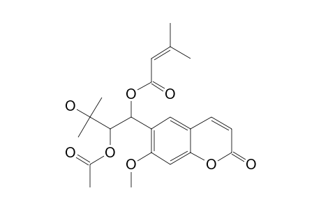 [2,3-Dihydroxy-1-(7-methoxy-2-oxochromen-6-yl)-3-methylbutyl] 3-methylbut-2-enoate, ac derivative