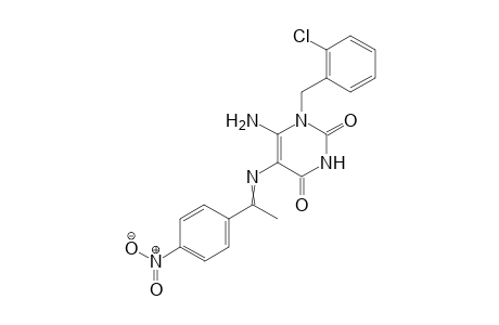 6-Amino-1-(2-chlorobenzyl)-5-((1-(4-nitrophenyl)ethylidene)amino)pyrimidine-2,4-dione