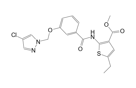 methyl 2-({3-[(4-chloro-1H-pyrazol-1-yl)methoxy]benzoyl}amino)-5-ethyl-3-thiophenecarboxylate