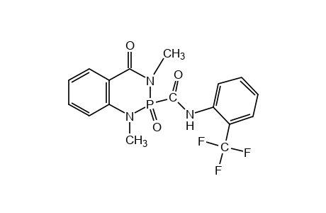 1,3-dimethyl-4-oxo-1,2,3,4-tetrahydro-alpha,alpha,alpha-trifluoro-1,3,2-benzodiazaphorine-2-carboxy-o-toluidide, 2-oxide