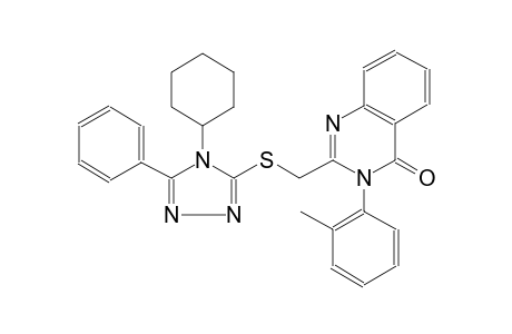 2-[(4-cyclohexyl-5-phenyl-1,2,4-triazol-3-yl)sulfanylmethyl]-3-(2-methylphenyl)quinazolin-4-one